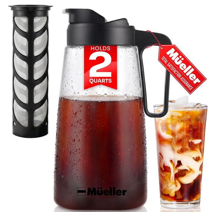 Mueller Cold Brew Coffee Maker presented on a white background. 