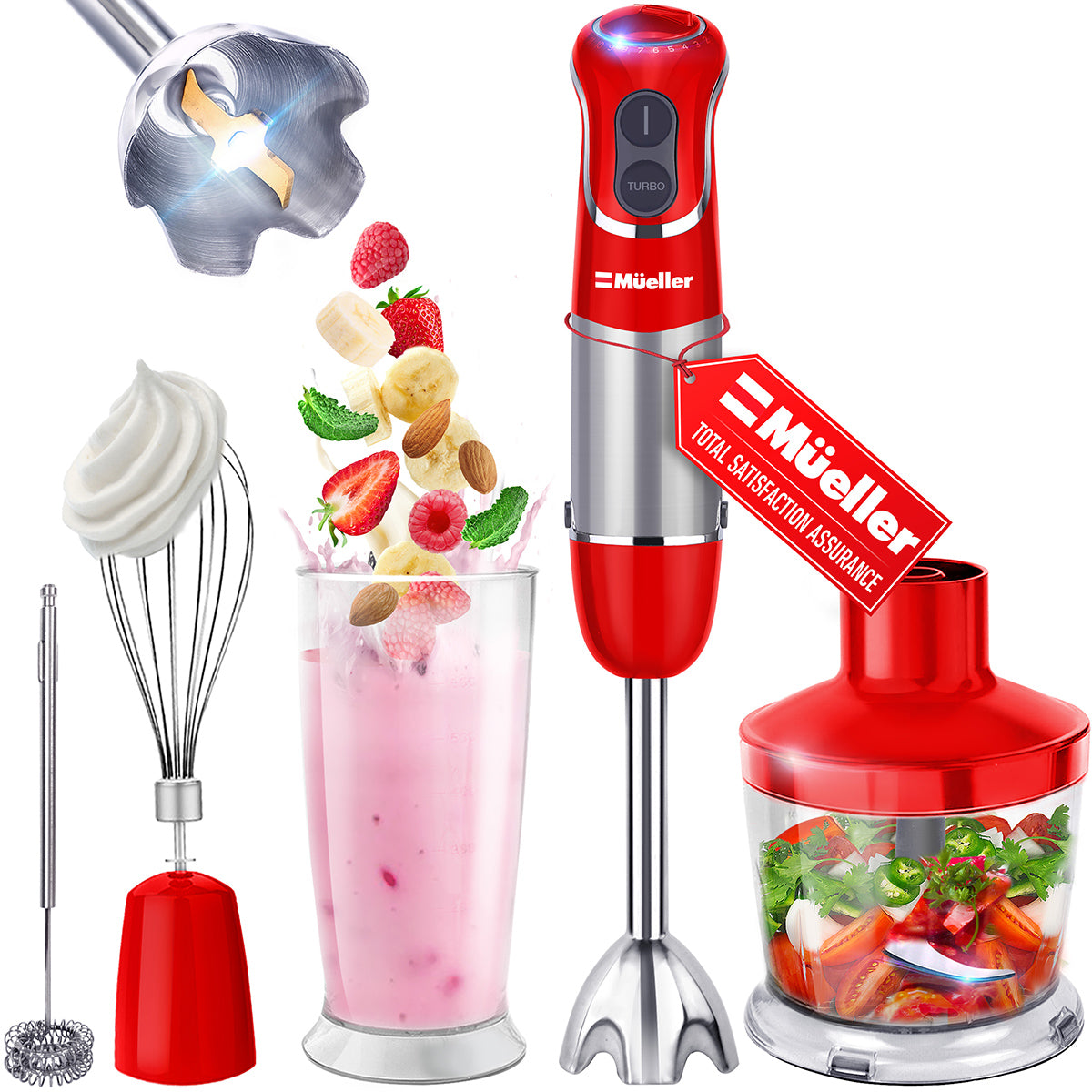 5-in-1 Immersion Blender with Chopper & Whisk | Mueller – Mueller Home