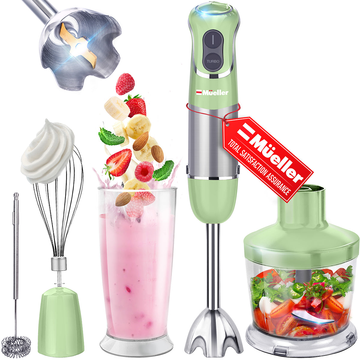 5-in-1 Immersion Blender with Chopper & Whisk | Mueller – Mueller Home
