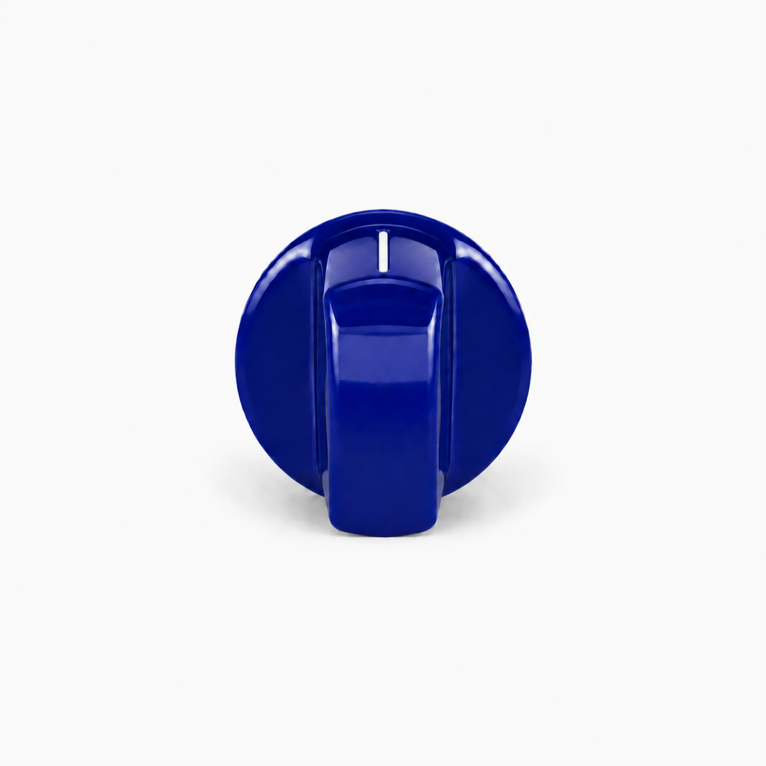 Blue knob on a white background