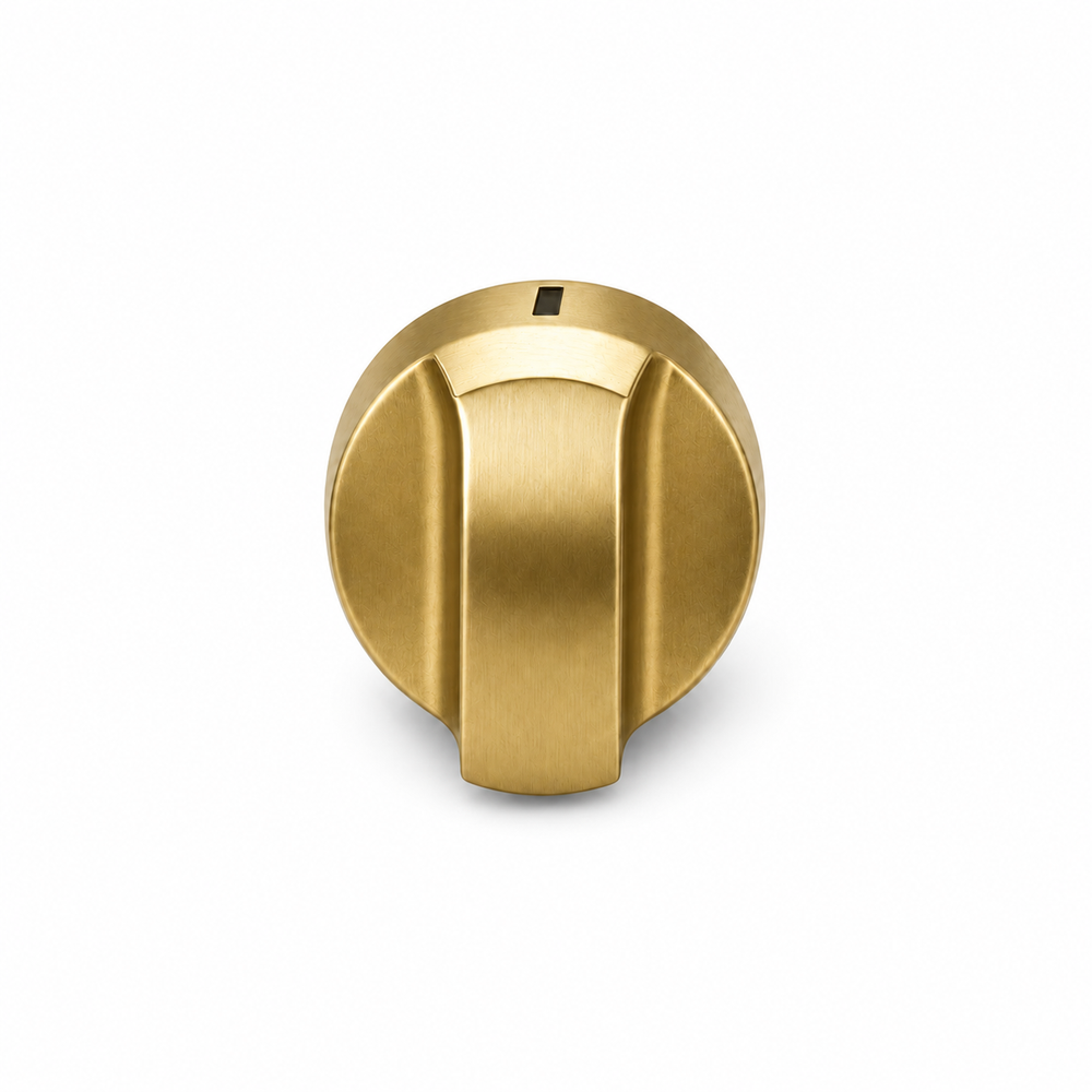 Gold knob on a white background