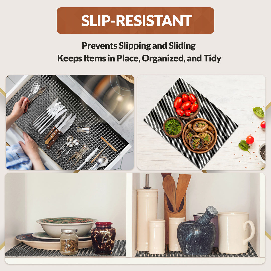 Slip-resistant mat used in various kitchen settings to prevent slipping and sliding.