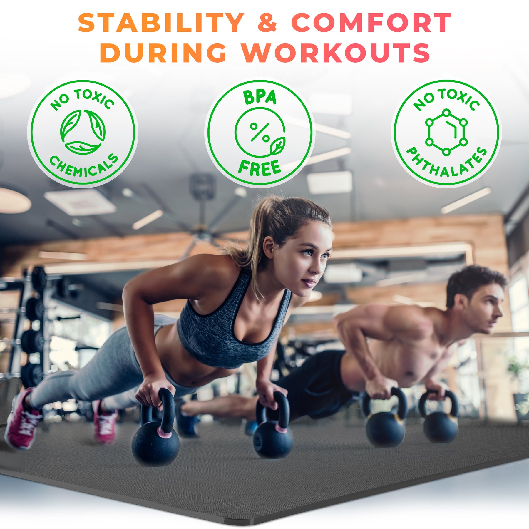 Interlocking Exercise Mats – 6 Piece Home Gym Set – Mueller Home