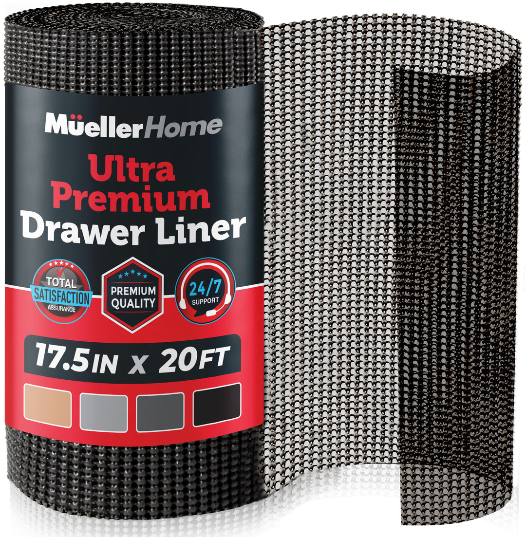 Mueller Long 17 5in BLACK
DRAWER AND SHELF LINER on white background 