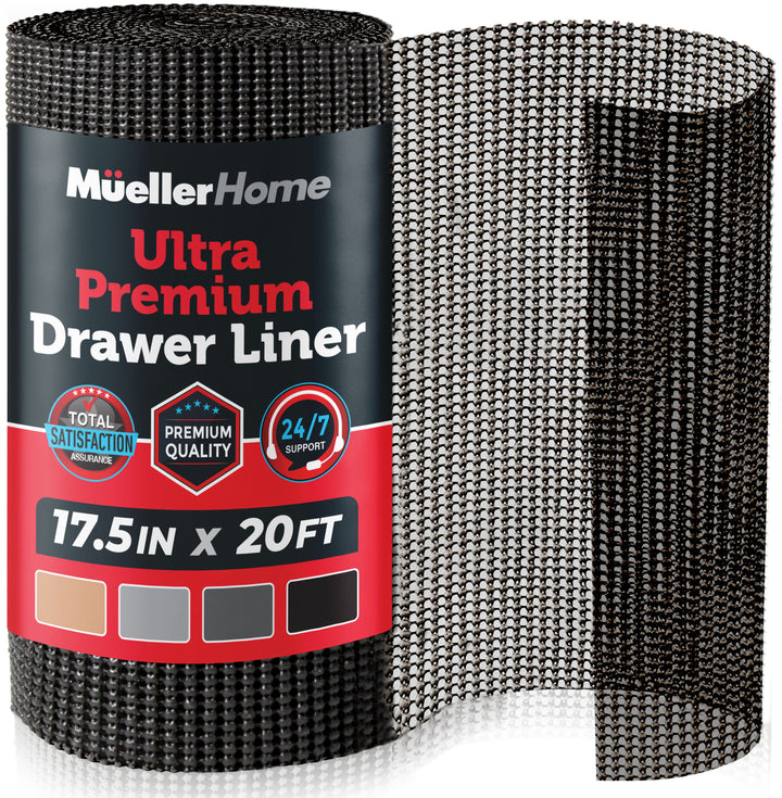 Mueller Long 17 5in BLACK
DRAWER AND SHELF LINER on white background 