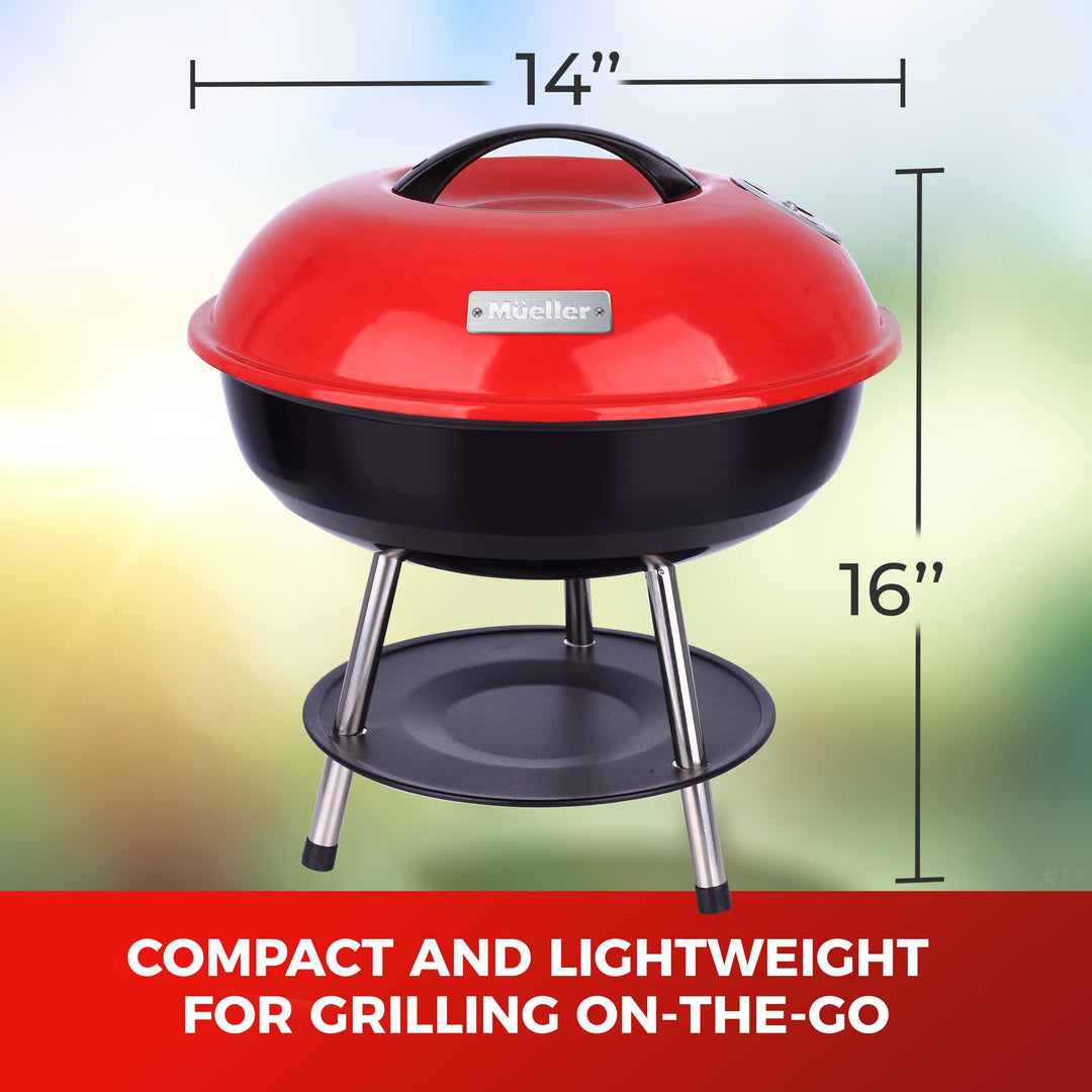 Portable 14 Inch Charcoal Grill