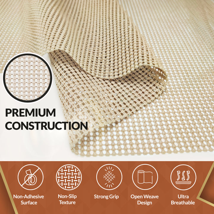 Mueller drawer and shelf liner beige with premium construction features on a white background