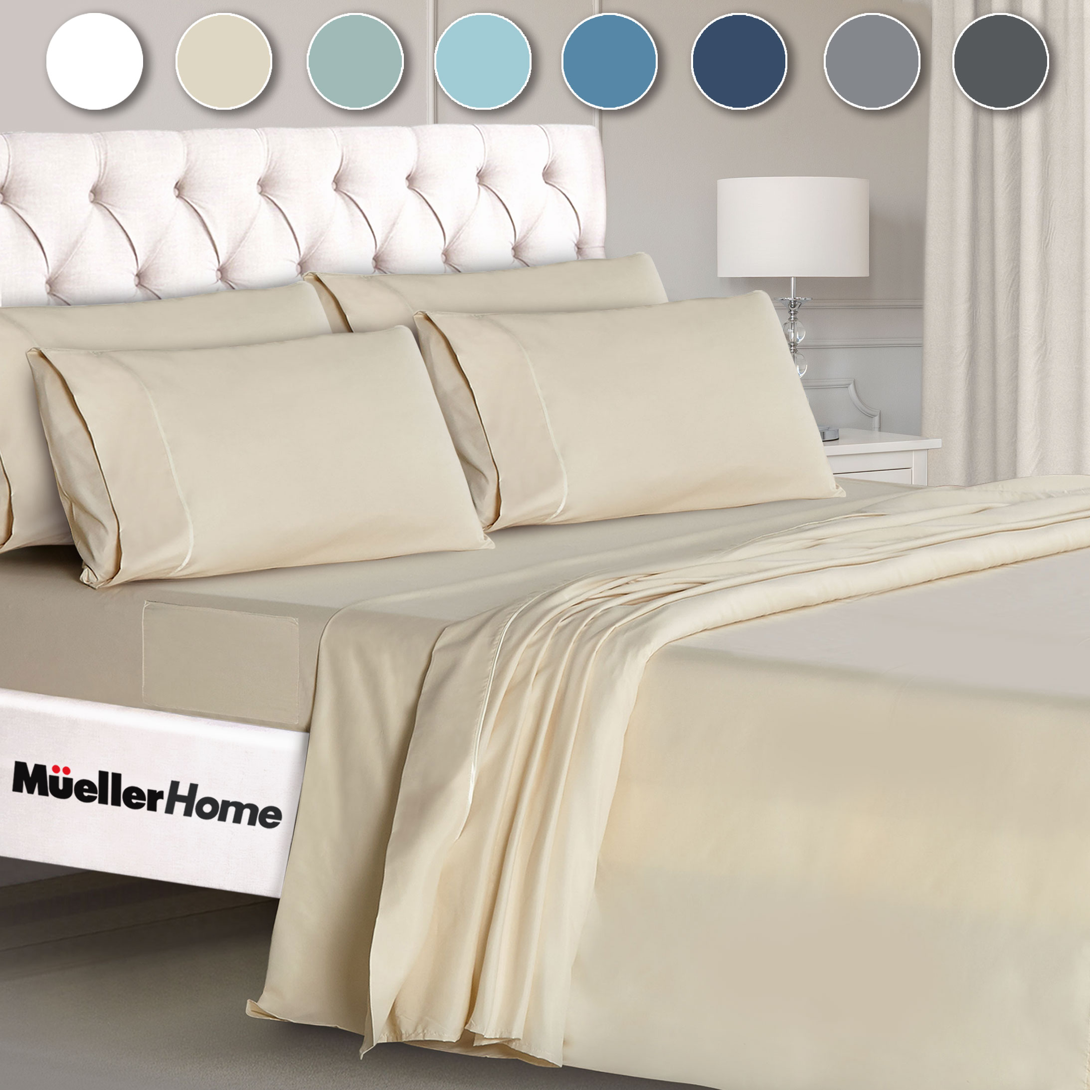 muelleraustria_6PC-Bed-Sheet-Cream-King-size