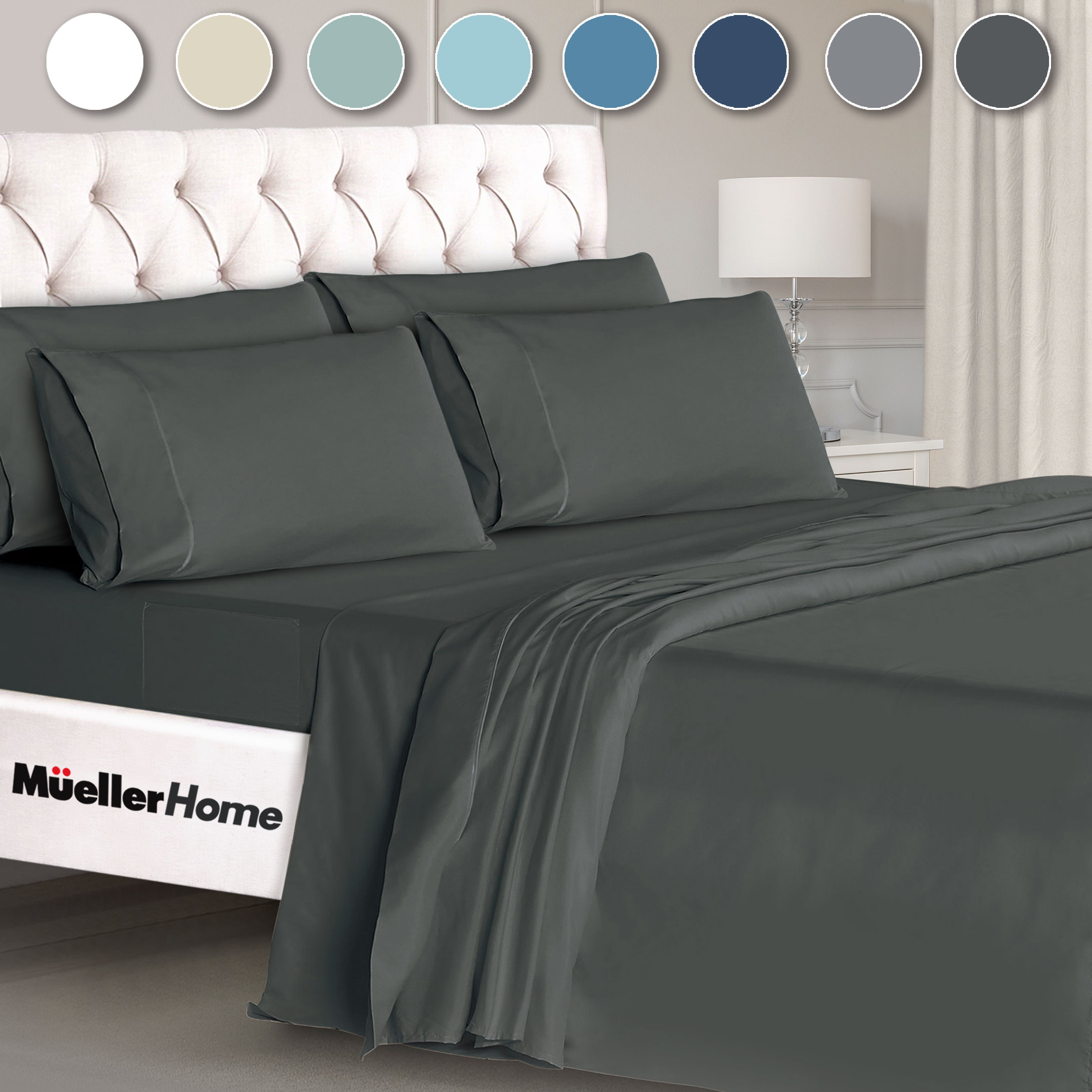 muellerhome_Premium-Hotel-Collection-6-Piece-FULL-SIZE-Sheet-Set-Dark-Gray