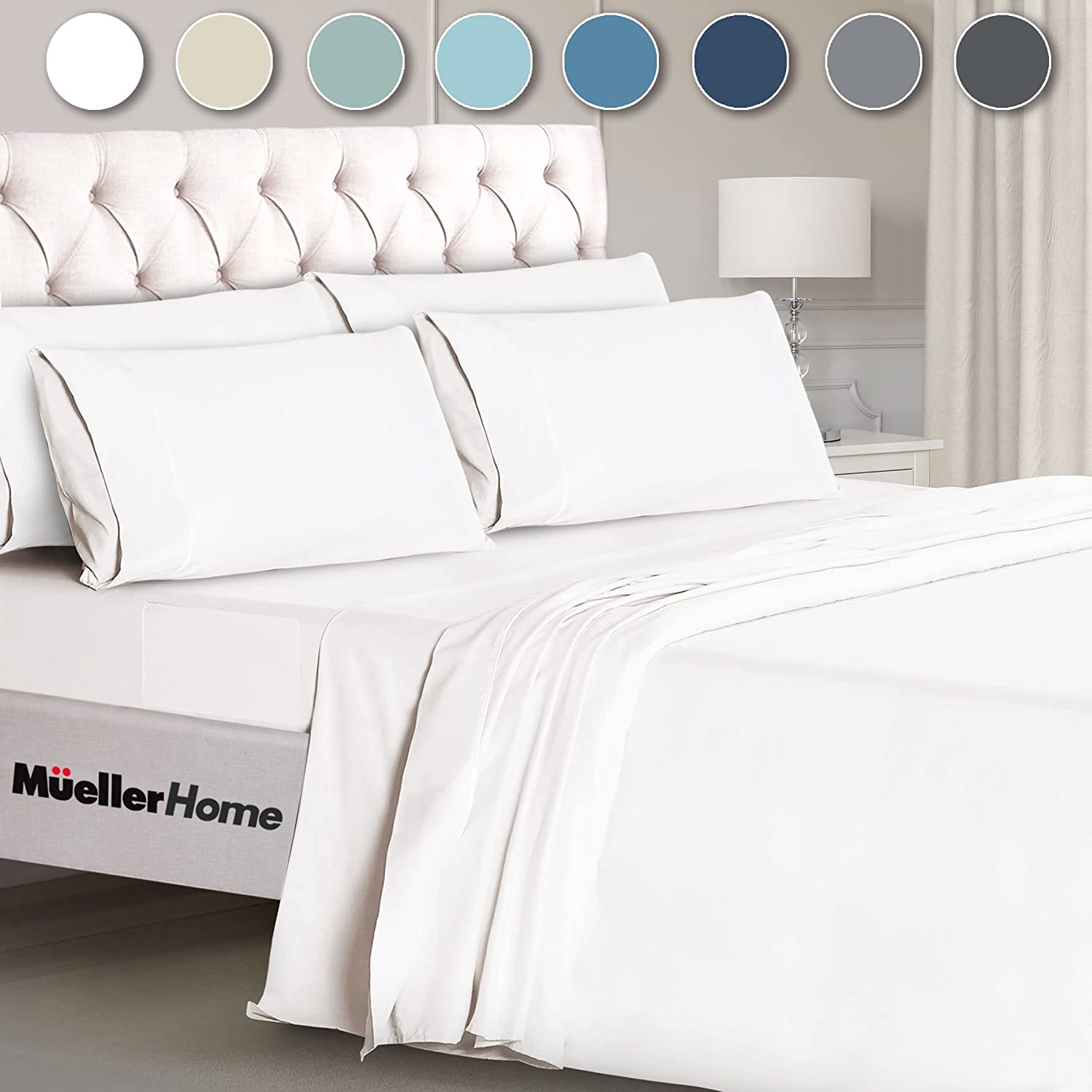muellerhome_Premium-Hotel-Collection-6-Piece-FULL-SIZE-Sheet-Set-White
