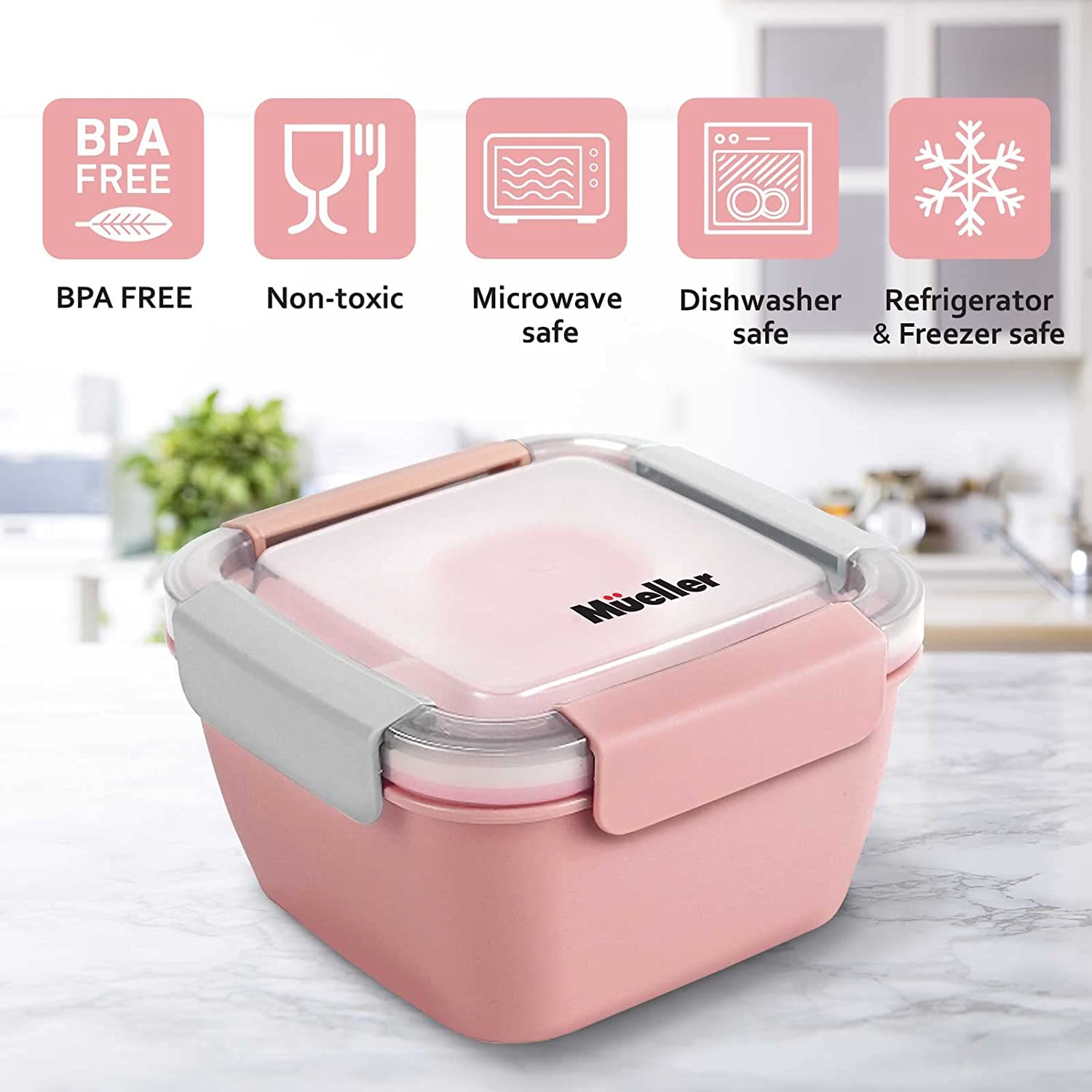 muellerhome_Salad-Container-with-3-Compartments- Pink-1
