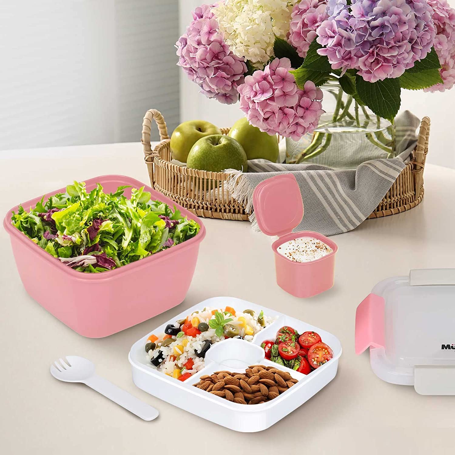 muellerhome_Salad-Container-with-3-Compartments- Pink-5