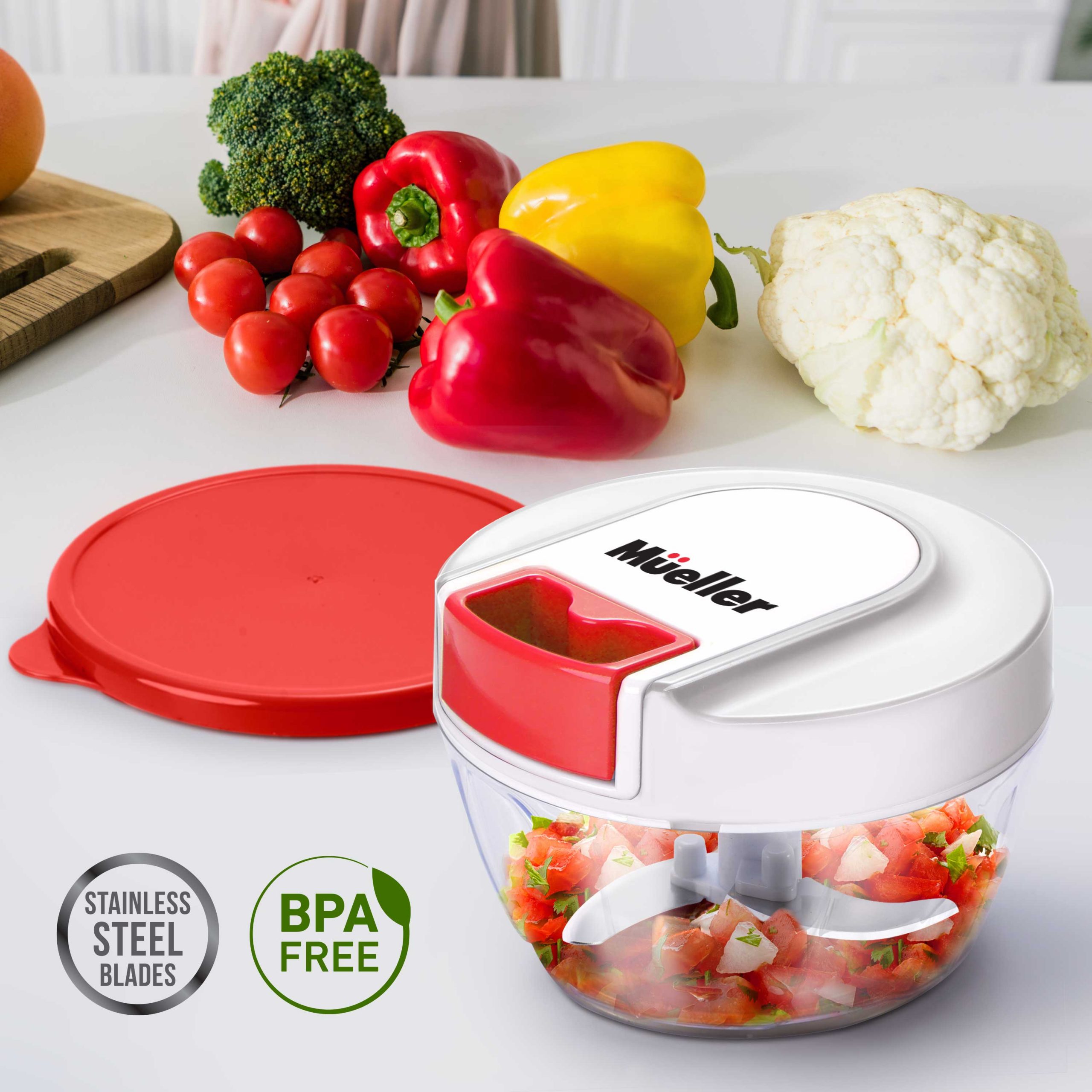 Salad Spinner with QuickChop Pull Chopper 