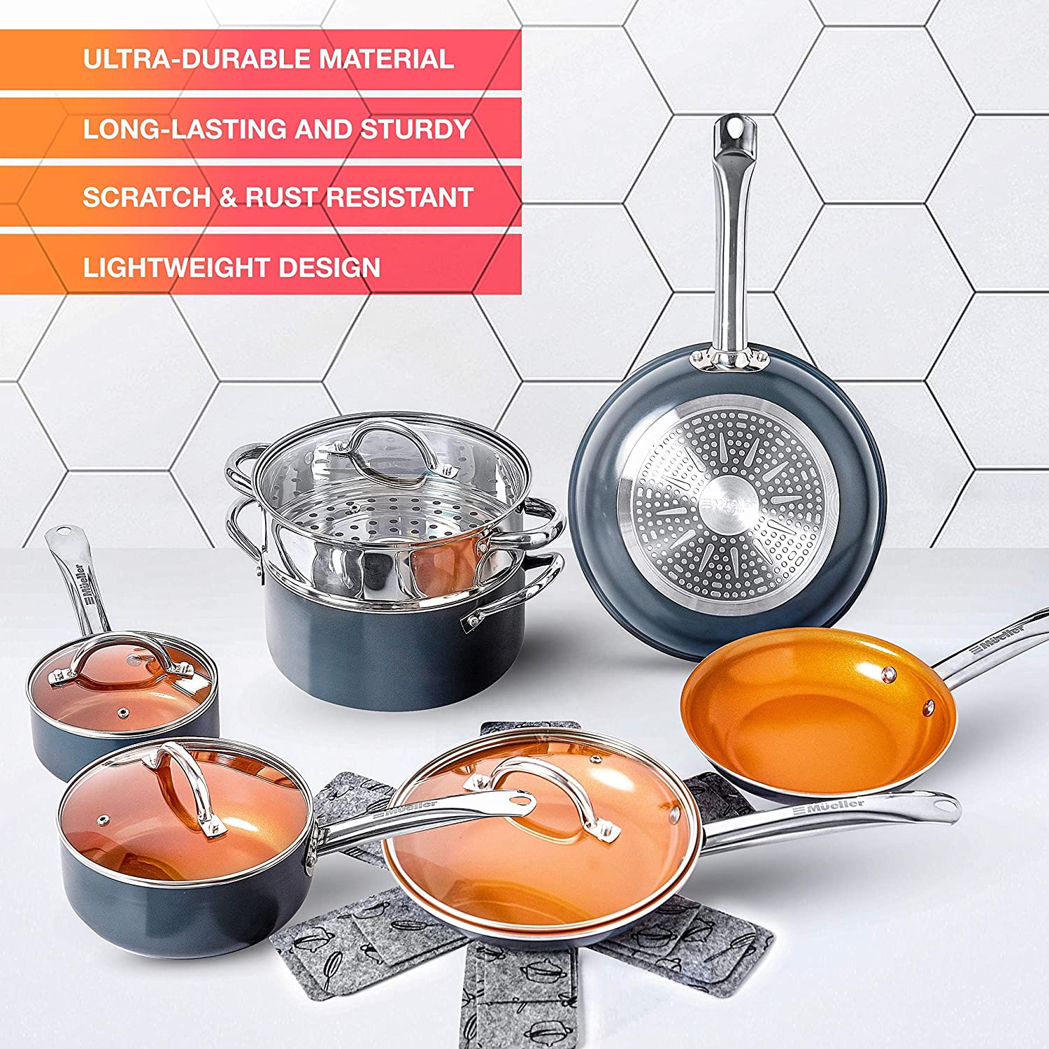 muellerhome_UltraClad 14-Piece Copper Cookware Set-1