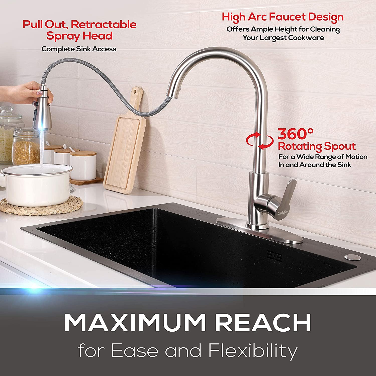 mullerhome_Pull-Down Single Handle Kitchen Faucet – Standard-5