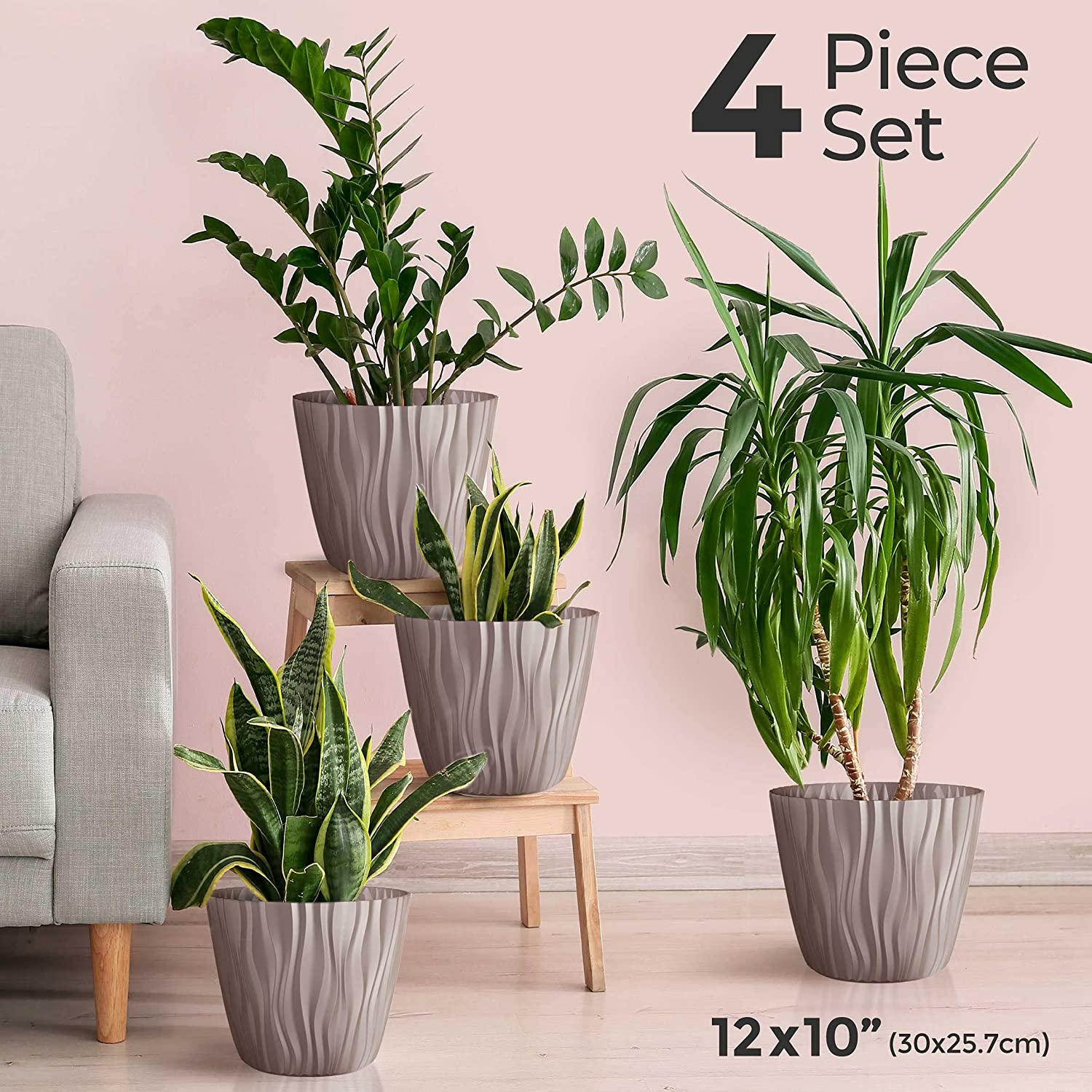 mullerhome_Decorative-Plant-and-Flower-Pots – Extra Large 4 Piece Mocca Set-2