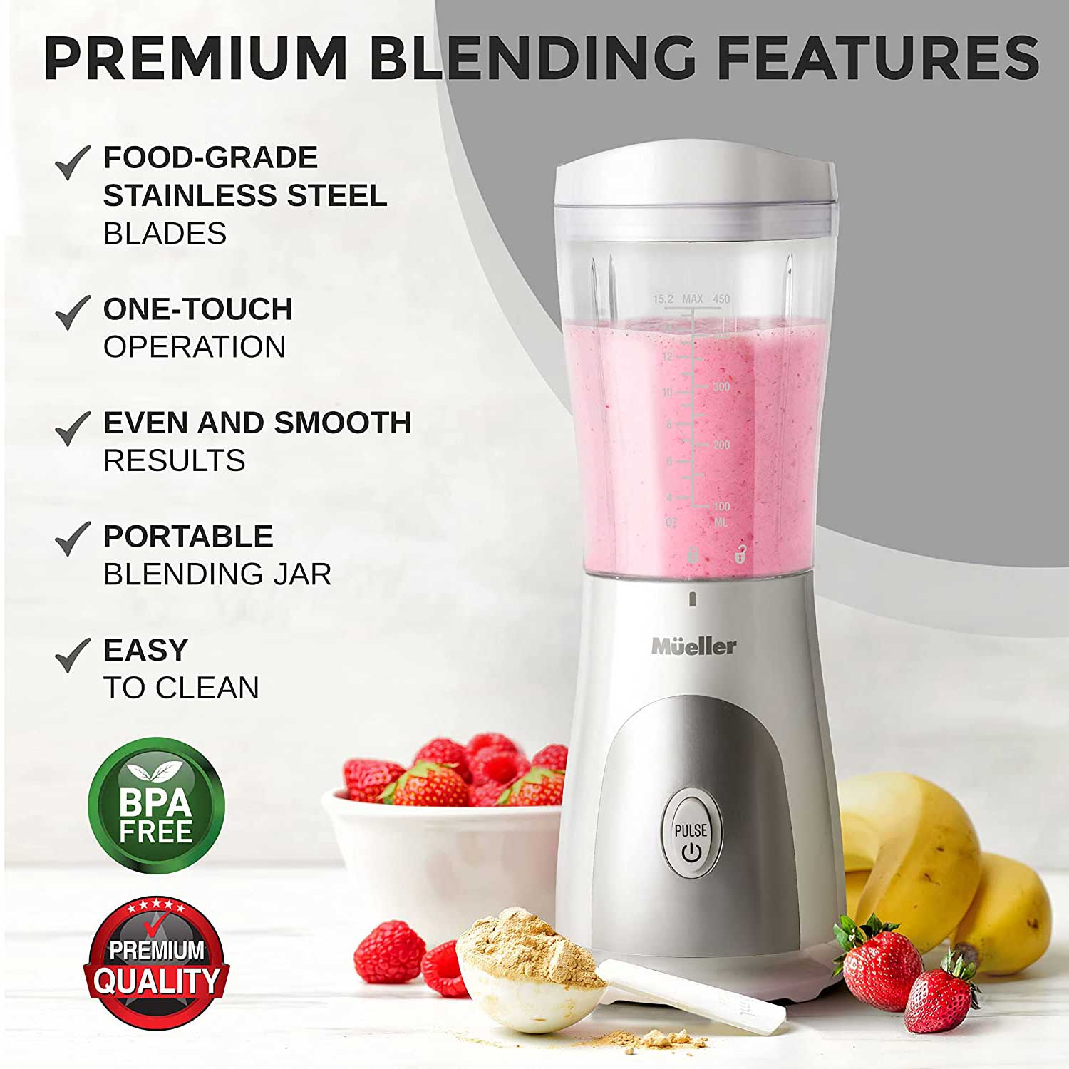 Smoothie Blender Blender For Shakes and Smoothies 15 Piece Personal Blender