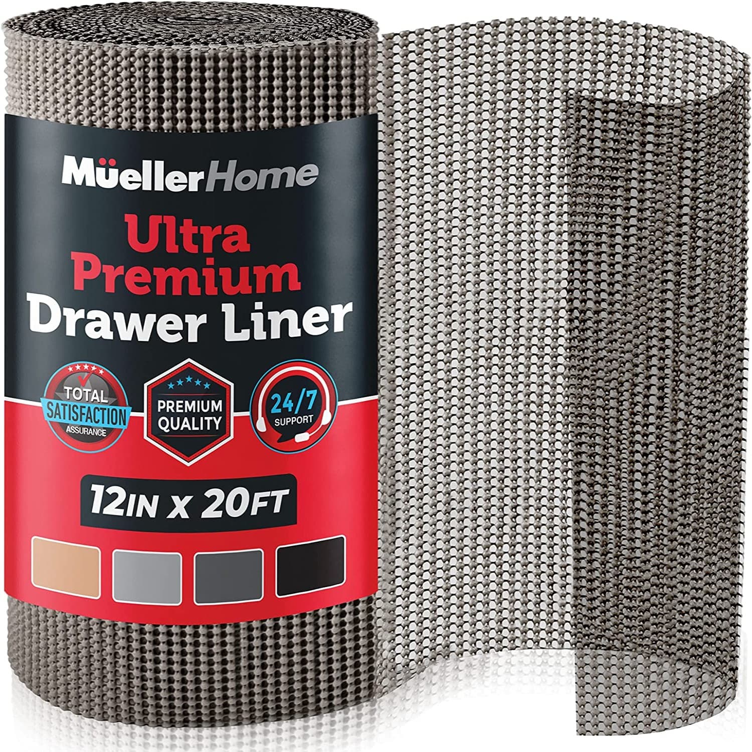 muellerhome_Ultra-Premium Drawer Liner 12in20ft – Gray